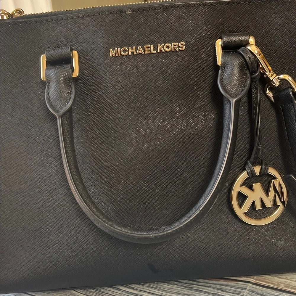 Michael Kors Sheila Large Satchel with Gold Color Accent